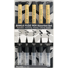 Bimoji Fude Brush Pen 5-set in de groep Pennen / Kunstenaarspotloden en -stiften / Brushpennen bij Voorcrea (136420)