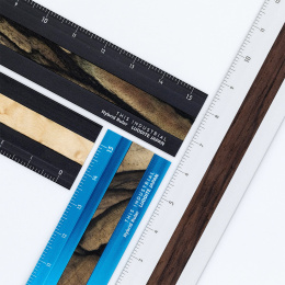 Liniaal Aluminium/Hout 15 cm Black/Bird's Eye Maple in de groep Creëren & Hobby / Hobbytoebehoren / Linialen bij Voorcrea (136448)