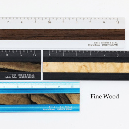 Liniaal Aluminium/Hout 15 cm Silver/Indian Rose in de groep Creëren & Hobby / Hobbytoebehoren / Linialen bij Voorcrea (136450)