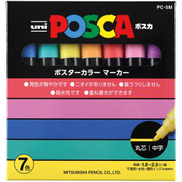 Posca PC-5M Soft tones 7-set in de groep Pennen / Kunstenaarspotloden en -stiften / Acrylmarkers bij Voorcrea (136466)