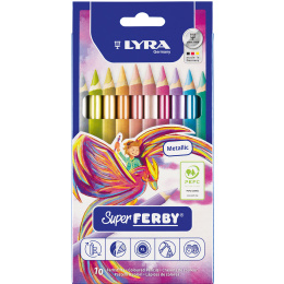 Super Ferby 10-delig metallic set (3+) in de groep Kids / Kinderpotloden en -stiften / Kleurpotloden voor kinderen bij Voorcrea (136892)