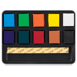 Aquarelset Aqua Brique 10-delig in de groep Kunstenaarsmateriaal / Kunstenaarsverf / Aquarelverf / Aquarelverf in napje bij Voorcrea (136939)