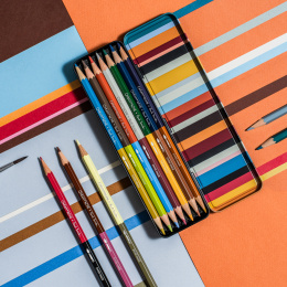 Bicolor Paul Smith 12‑set + penseel in de groep Pennen / Kunstenaarspotloden en -stiften / Aquarelpotloden bij Voorcrea (137004)