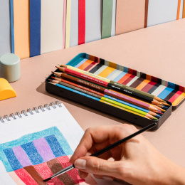 Bicolor Paul Smith 12‑set + penseel in de groep Pennen / Kunstenaarspotloden en -stiften / Aquarelpotloden bij Voorcrea (137004)