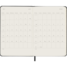 Kalender 18M Weekly Hard Cover Horisontell Pocket Black in de groep Papier & Blokken / Kalenders en agenda's / 18 maanden agenda's bij Voorcrea (137013)