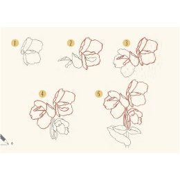 Draw 30: Flowers in de groep Creëren & Hobby / Boeken / Instructieboeken bij Voorcrea (137215)