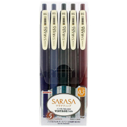 Sarasa Clip Vintage A 5-pack in de groep Pennen / Schrijven / Gelpennen bij Voorcrea (137259)