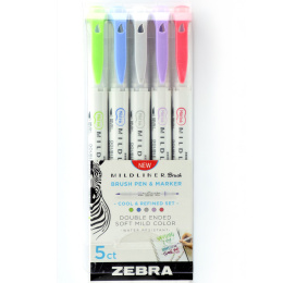 Mildliner Brush 5-pack Cool & Refined set in de groep Pennen / Kunstenaarspotloden en -stiften / Brushpennen bij Voorcrea (137265)