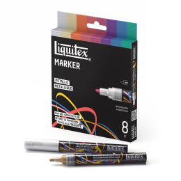 Marker Metallic set van 8 in de groep Pennen / Kunstenaarspotloden en -stiften / Acrylmarkers bij Voorcrea (137373)