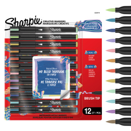 Creative Marker Brush Tip 12‑pack Earth Tones in de groep Pennen / Kunstenaarspotloden en -stiften / Acrylmarkers bij Voorcrea (137406)