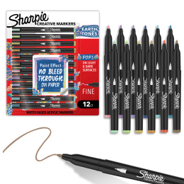 Creative Marker Fine Tip 12-pack Earth Tones in de groep Pennen / Kunstenaarspotloden en -stiften / Acrylmarkers bij Voorcrea (137407)