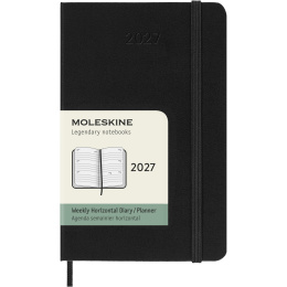 Kalender 12M Weekly Horizontal 2027 Hardcover Pocket Black  in de groep Papier & Blokken / Kalenders en agenda's / 12 maanden agenda's bij Voorcrea (137448)