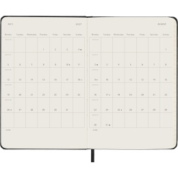 Kalender 12M Weekly Horizontal 2027 Hardcover Pocket Black  in de groep Papier & Blokken / Kalenders en agenda's / 12 maanden agenda's bij Voorcrea (137448)