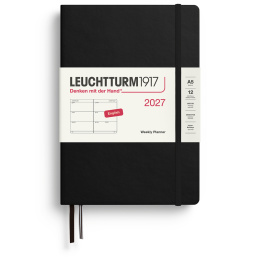 Kalender Weekly Planner 2027 A5 Black in de groep Papier & Blokken / Kalenders en agenda's / 12 maanden agenda's bij Voorcrea (137486)