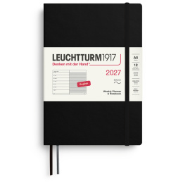 Kalender Weekly Planner & Notebook 2027 A5 Soft Cover Black in de groep Papier & Blokken / Kalenders en agenda's / 12 maanden agenda's bij Voorcrea (137493)