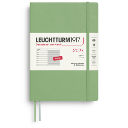 Kalender Weekly Planner & Notebook 2027 A5 Soft Cover Sage in de groep Papier & Blokken / Kalenders en agenda's / 12 maanden agenda's bij Voorcrea (137500)