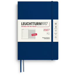 Kalender Weekly Planner & Notebook 2027 A5 Soft Cover Navy in de groep Papier & Blokken / Kalenders en agenda's / 12 maanden agenda's bij Voorcrea (137504)