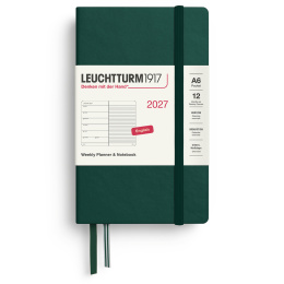 Kalender Weekly Planner & Notebook 2027 A6 Forest Green in de groep Papier & Blokken / Kalenders en agenda's / 12 maanden agenda's bij Voorcrea (137510)