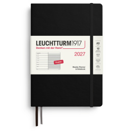 Kalender Weekly Planner & Notebook 2027 A5 Black in de groep Papier & Blokken / Kalenders en agenda's / 12 maanden agenda's bij Voorcrea (137512)
