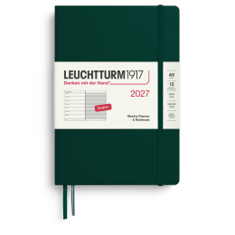 Kalender Weekly Planner & Notebook 2027 A5 Forest Green in de groep Papier & Blokken / Kalenders en agenda's / 12 maanden agenda's bij Voorcrea (137521)
