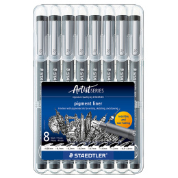 Pigment Liner 8-set in de groep Pennen / Kunstenaarspotloden en -stiften / Fineliners bij Voorcrea (137608)