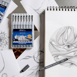 Pigment Liner 8-set in de groep Pennen / Kunstenaarspotloden en -stiften / Fineliners bij Voorcrea (137608)