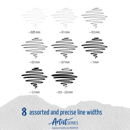 Pigment Liner 8-set in de groep Pennen / Kunstenaarspotloden en -stiften / Fineliners bij Voorcrea (137608)