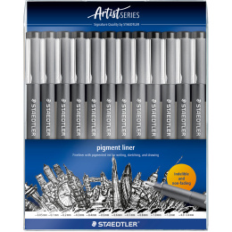 Pigment Liner 12-set in de groep Pennen / Kunstenaarspotloden en -stiften / Fineliners bij Voorcrea (137609)