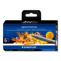 Pigment Arts Brush Pen 6-set Yellow/Orange in de groep Product series / Staedtler Artist Series bij Voorcrea (137615)