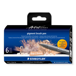 Pigment Arts Brush Pen 6-set Beige/Natural in de groep Pennen / Kunstenaarspotloden en -stiften / Brushpennen bij Voorcrea (137616)