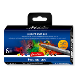 Pigment Arts Brush Pen 6-set Basic in de groep Product series / Staedtler Artist Series bij Voorcrea (137619)