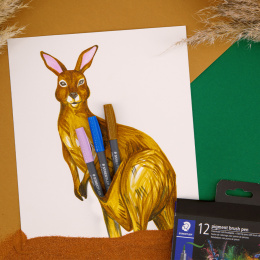 Pigment Arts Brush Pen 12-set Pastel in de groep Pennen / Kunstenaarspotloden en -stiften / Brushpennen bij Voorcrea (137621)