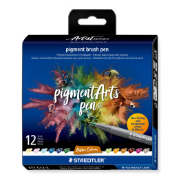 Pigment Arts Brush Pen 12-set Nature in de groep Pennen / Kunstenaarspotloden en -stiften / Brushpennen bij Voorcrea (137622)