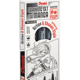 Drawing Set Manga Action & Shonen in de groep Pennen / Kunstenaarspotloden en -stiften / Fineliners bij Voorcrea (137667)