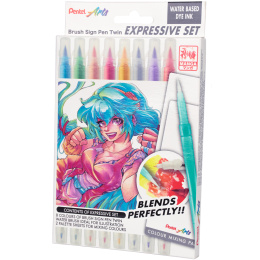 Brush Sign Pen Twin Expressive Set Manga in de groep Pennen / Kunstenaarspotloden en -stiften / Brushpennen bij Voorcrea (137669)