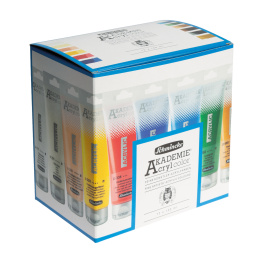 Akademie Acrylverf 120 ml 12-delige set in de groep Kunstenaarsmateriaal / Kunstenaarsverf / Acrylverf bij Voorcrea (137785)