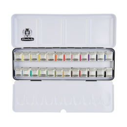 Akademie Aquarell Half Pans 24-set in de groep Kunstenaarsmateriaal / Kunstenaarsverf / Aquarelverf / Aquarelverf in napje bij Voorcrea (137802)