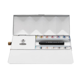 Horadam Aquarell Half Pans 12-set + watertank in de groep Kunstenaarsmateriaal / Kunstenaarsverf / Aquarelverf / Aquarelverf in napje bij Voorcrea (137803)