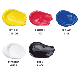 Acrylverf Basics Set 4x75 ml + 1x118 ml in de groep Kunstenaarsmateriaal / Kunstenaarsverf / Acrylverf bij Voorcrea (137838)
