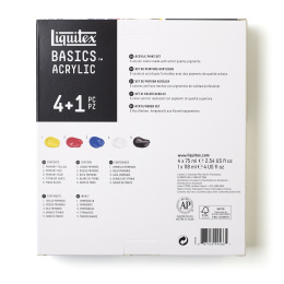 Acrylverf Basics Set 4x75 ml + 1x118 ml in de groep Kunstenaarsmateriaal / Kunstenaarsverf / Acrylverf bij Voorcrea (137838)