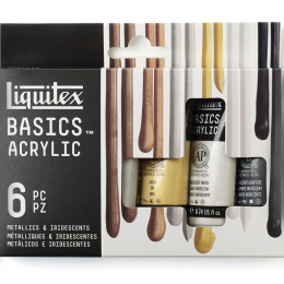 Acrylverf Metallic & Iridescent Set Tubes 6x22 ml in de groep Kunstenaarsmateriaal / Kunstenaarsverf / Acrylverf bij Voorcrea (137840)