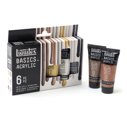 Acrylverf Metallic & Iridescent Set Tubes 6x22 ml in de groep Kunstenaarsmateriaal / Kunstenaarsverf / Acrylverf bij Voorcrea (137840)