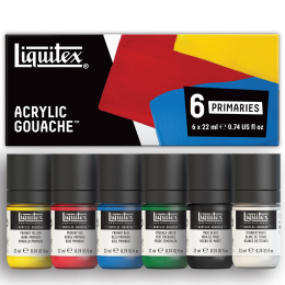 Gouacheverf Primaries Set 6x22 ml in de groep Kunstenaarsmateriaal / Kunstenaarsverf / Gouache bij Voorcrea (137844)