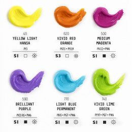 Acrylverf Heavy Body Vibrant Set 6x22 ml in de groep Kunstenaarsmateriaal / Kunstenaarsverf / Acrylverf bij Voorcrea (137846)