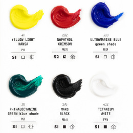 Acrylverf Heavy Body Colour Set 6x22 ml in de groep Kunstenaarsmateriaal / Kunstenaarsverf / Acrylverf bij Voorcrea (137847)