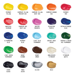 Acrylverf Basics Set 24x22 ml in de groep Kunstenaarsmateriaal / Kunstenaarsverf / Acrylverf bij Voorcrea (137849)
