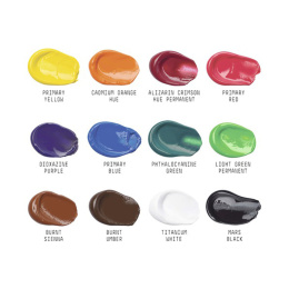 Acrylverf Basics Set 12x22 ml in de groep Kunstenaarsmateriaal / Kunstenaarsverf / Acrylverf bij Voorcrea (137850)