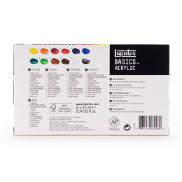 Acrylverf Basics Set 12x22 ml in de groep Kunstenaarsmateriaal / Kunstenaarsverf / Acrylverf bij Voorcrea (137850)