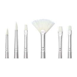 Synthetische penselen Acryl Short Handle 6-pack in de groep Kunstenaarsmateriaal / Penselen / Synthetische penselen bij Voorcrea (137853)
