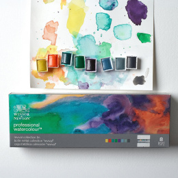 Professional Aquarelverf 1/2 napje Revival 8-set + 16 lege napjes in de groep Kunstenaarsmateriaal / Kunstenaarsverf / Aquarelverf / Aquarelverf in napje bij Voorcrea (137998)